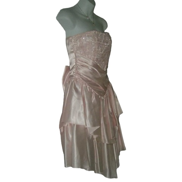 Zum Zum Dress Vintage 80s Princess Sequin Pink Bow Coquette Ballet Barbie Fairy - Picture 3 of 16